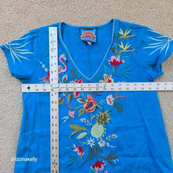 NWOT Johnny Was Nohea Linen Dress Embroidered XXS - Picture 4 of 12